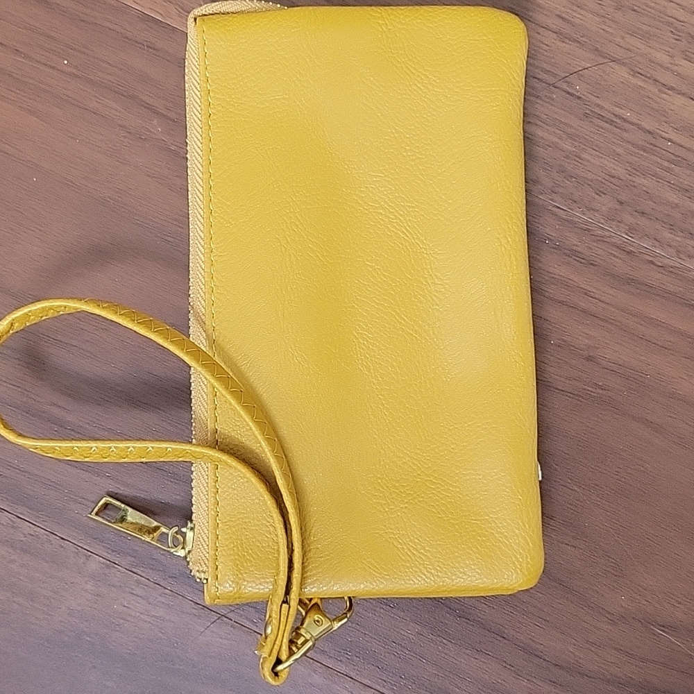 Vegan leather wristlet